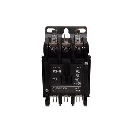 Eaton Definite Purpose Contactor, 440V-480V AC, 3 P, Non-Reversing, 3 Phase, Quick Connect & Screw C25DND330C